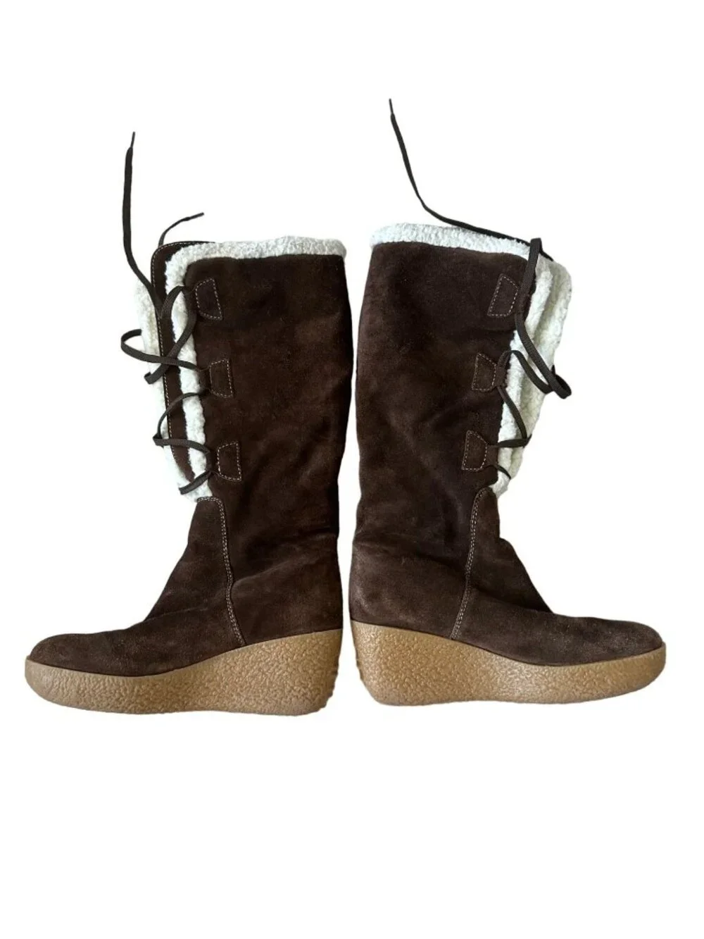 MICHAEL KORS Brown Suede Platform Lace up Boots Size 7.5